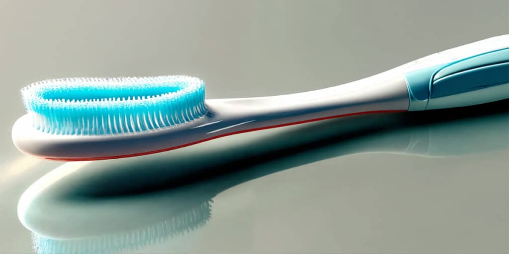 A close-up image showcasing a toothbrush designed with a comfortable ergonomic grip, highlighting its user-friendly design for seniors.