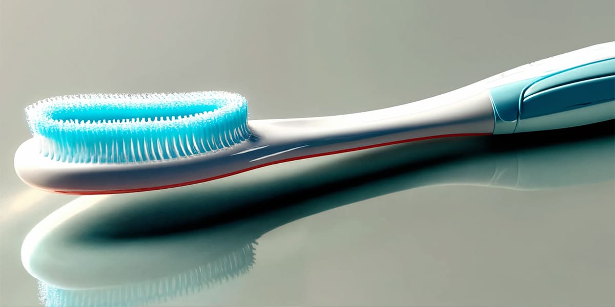 A close-up image showcasing a toothbrush designed with a comfortable ergonomic grip, highlighting its user-friendly design for seniors.